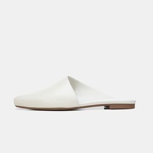Vince Gena Asymmetrical Flats- white leather